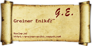 Greiner Enikő névjegykártya